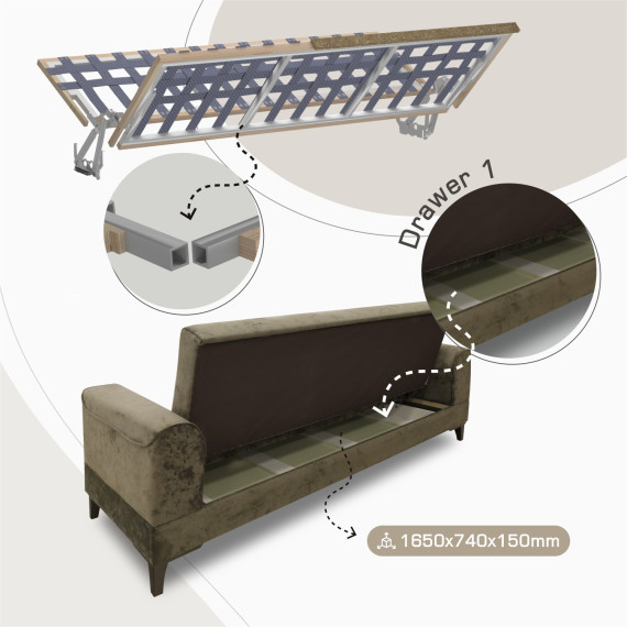 გარნიტური HOBEL MARK 3+1+1 LIGHT CAPPUCCINO MONACO 4/ BROWN MONACO 5 (3)