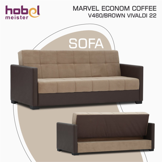 დივანი HOBEL MARVEL ECONOM COFFEE V460/BROWN VIVALDI 22 (2)