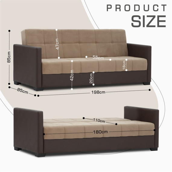 დივანი HOBEL MARVEL ECONOM COFFEE V460/BROWN VIVALDI 22 (2)