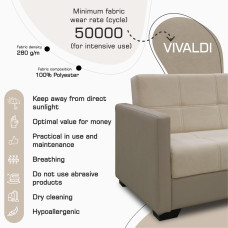 დივანი HOBEL MARVEL ECONOM F/R CAPUCHINO 4072/CREAM VIVALDI 3 (2)