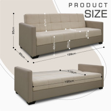 დივანი HOBEL MARVEL ECONOM F/R CAPUCHINO 4072/CREAM VIVALDI 3 (2)