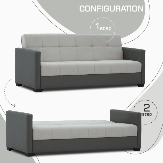 დივანი HOBEL MARVEL ECONOM GRAY V460/ LIGHT GRAY VIVALDI 6 (2)