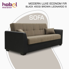диван HOBEL MODERN LUXE ECONOM F/R BLACK 4503/ BROWN LEONARDO 6 (2)
