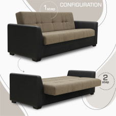 диван HOBEL MODERN LUXE ECONOM F/R BLACK 4503/ BROWN LEONARDO 6 (2)