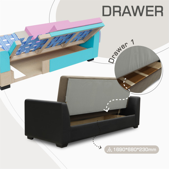 sofa HOBEL MODERN LUXE ECONOM F/R BLACK 4503/ BROWN LEONARDO 6 (2)