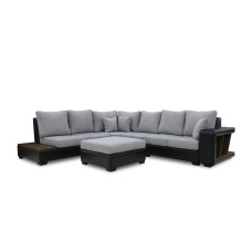 sofa HOBEL NEW CORNER CORONA F/R BLACK PHANTOM 15/ LIGHT GREY BEATTO 1067 L (10)