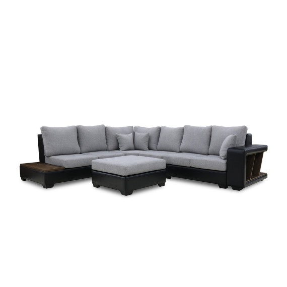 sofa HOBEL NEW CORNER CORONA F/R BLACK PHANTOM 15/ LIGHT GREY BEATTO 1067 L (10)