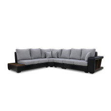 sofa HOBEL NEW CORNER CORONA F/R BLACK PHANTOM 15/ LIGHT GREY BEATTO 1067 L (10)