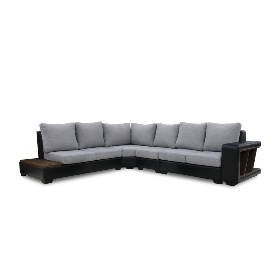 sofa HOBEL NEW CORNER CORONA F/R BLACK PHANTOM 15/ LIGHT GREY BEATTO 1067 L (10)