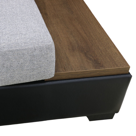 диван HOBEL NEW CORNER CORONA F/R BLACK PHANTOM 15/ LIGHT GREY BEATTO 1067 R (10)