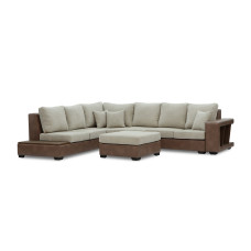 sofa HOBEL NEW CORNER CORONA F/R CAPPUCCINO PHANTOM 12/ LIGHT CREAM BEATTO 1066 L (10)