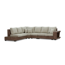 sofa HOBEL NEW CORNER CORONA F/R CAPPUCCINO PHANTOM 12/ LIGHT CREAM BEATTO 1066 L (10)