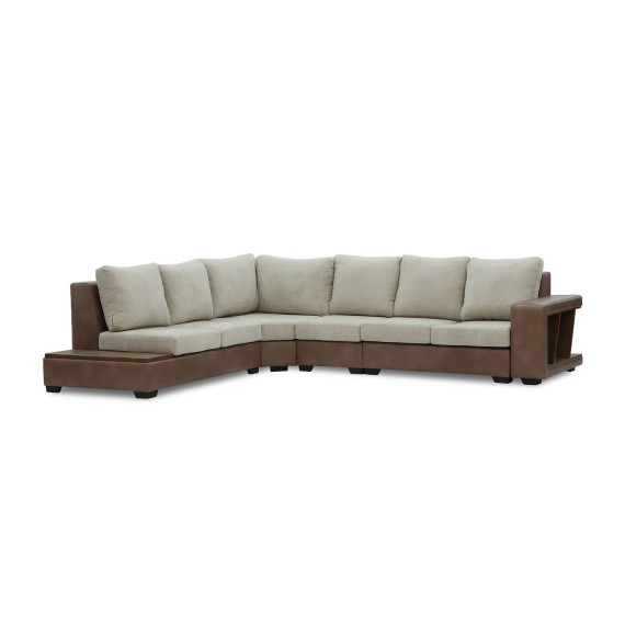 sofa HOBEL NEW CORNER CORONA F/R CAPPUCCINO PHANTOM 12/ LIGHT CREAM BEATTO 1066 L (10)