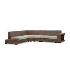 sofa HOBEL NEW CORNER CORONA F/R CAPPUCCINO PHANTOM 12/ LIGHT CREAM BEATTO 1066 L (10)
