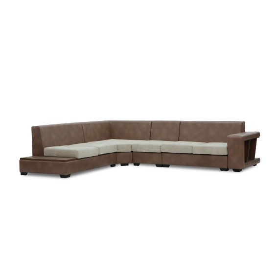 sofa HOBEL NEW CORNER CORONA F/R CAPPUCCINO PHANTOM 12/ LIGHT CREAM BEATTO 1066 L (10)