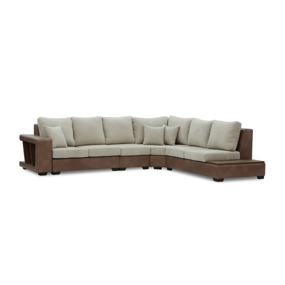 sofa HOBEL NEW CORNER CORONA F/R CAPPUCCINO PHANTOM 12/ LIGHT CREAM BEATTO 1066 R (10)