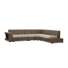 sofa HOBEL NEW CORNER CORONA F/R CAPPUCCINO PHANTOM 12/ LIGHT CREAM BEATTO 1066 R (10)