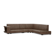 sofa HOBEL NEW CORNER CORONA F/R CAPPUCCINO PHANTOM 12/ LIGHT CREAM BEATTO 1066 R (10)
