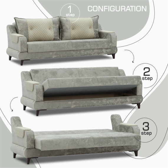 გარნიტური HOBEL OLIVIA 3+1+1 F/R CAPPUCCINO MONACO 4/BUKLE 4 (4)