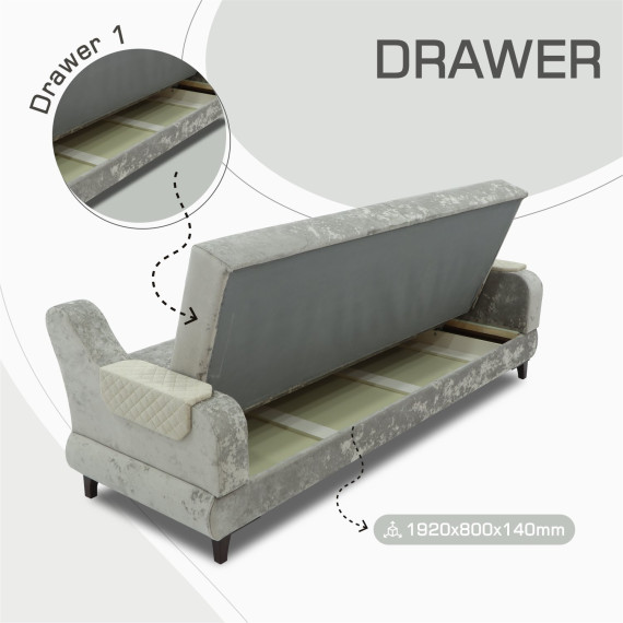 გარნიტური HOBEL OLIVIA 3+1+1 F/R CAPPUCCINO MONACO 4/BUKLE 4 (4)