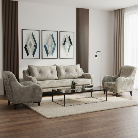 გარნიტური HOBEL OLIVIA 3+1+1 F/R CAPPUCCINO MONACO 4/ELEGANCE6 (4)