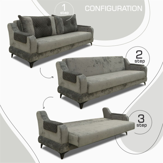 гарнитур HOBEL OLIVIA 3+1+1 GREY MONACO 14/BONCUK 19 (4)