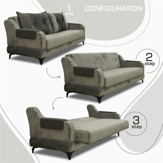 гарнитур HOBEL OLIVIA 3+1+1 GREY MONACO 14/BONCUK 20 (4)
