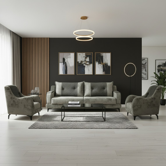 гарнитур HOBEL OLIVIA 3+1+1 GREY MONACO 14/BONCUK 20 (4)