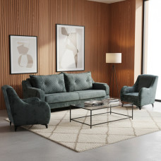 გარნიტური HOBEL OLIVIA 3+1+1 L38120AB DARK GREY MONACO 15/GREY BUKLE 11 (4)