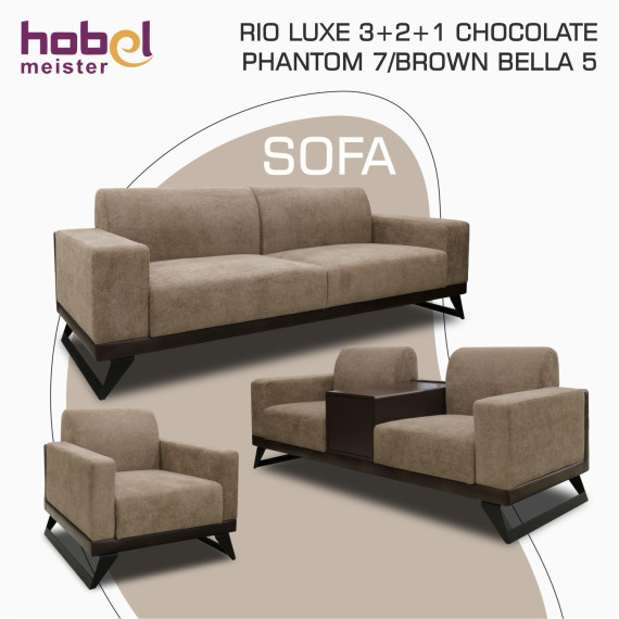 გარნიტური HOBEL RIO LUXE 3+2+1  CHOCOLATE PHANTOM 7/BROWN BELLA 5 (4)