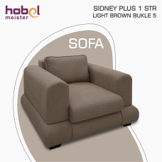 кресло HOBEL SIDNEY PLUS 1 STR F/Z LIGHT BROWN BUKLE 5 (1)