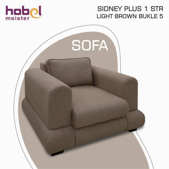 სავარძელი HOBEL SIDNEY PLUS 1 STR F/Z LIGHT BROWN BUKLE 5 (1)
