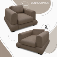 кресло HOBEL SIDNEY PLUS 1 STR F/Z LIGHT BROWN BUKLE 5 (1)