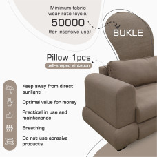 кресло HOBEL SIDNEY PLUS 1 STR F/Z LIGHT BROWN BUKLE 5 (1)