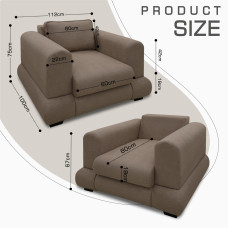 кресло HOBEL SIDNEY PLUS 1 STR F/Z LIGHT BROWN BUKLE 5 (1)