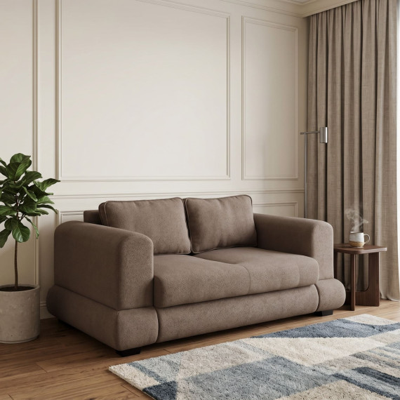 დივანი HOBEL SIDNEY PLUS 2 STR F/Z LIGHT BROWN BUKLE 5 (1)