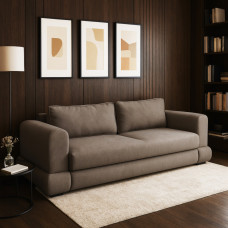 დივანი HOBEL SIDNEY PLUS 3 STR F/Z LIGHT BROWN BUKLE 5 (2)