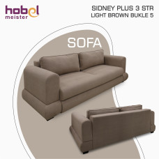 sofa HOBEL SIDNEY PLUS 3 STR F/Z LIGHT BROWN BUKLE 5 (2)