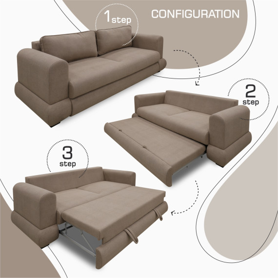 დივანი HOBEL SIDNEY PLUS 3 STR F/Z LIGHT BROWN BUKLE 5 (2)