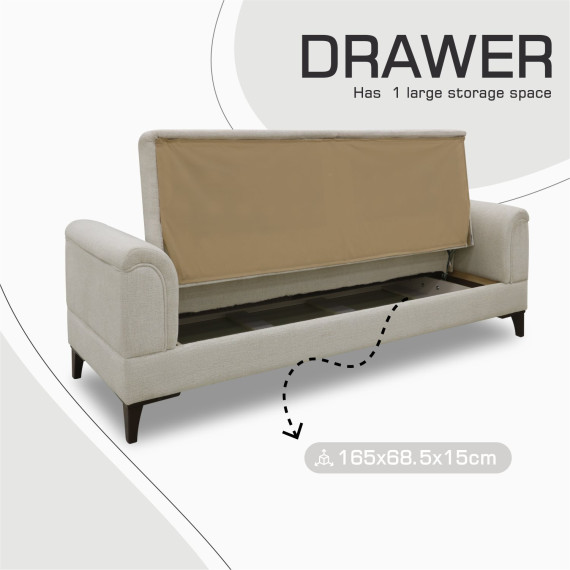 გარნიტური HOBEL STONE 3+1+1 CREAM BEATTO 1065/ BUKLE 4/INFINITY 103 (3)