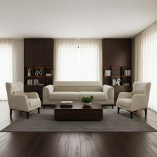 გარნიტური HOBEL STONE 3+1+1 CREAM BEATTO 1065/ BUKLE 4/INFINITY 103 (3)