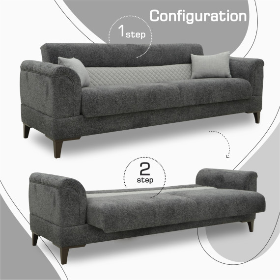 გარნიტური HOBEL STONE 3+1+1 DARK GRAY BEATTO 1079/BUKLE 9/ INFINIY 991 (3)