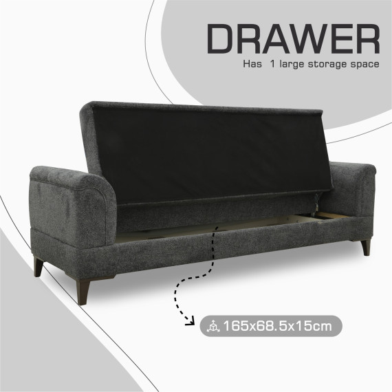 გარნიტური HOBEL STONE 3+1+1 DARK GRAY BEATTO 1079/BUKLE 9/ INFINIY 991 (3)