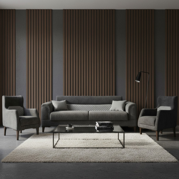 გარნიტური HOBEL STONE 3+1+1 DARK GRAY BEATTO 1079/BUKLE 9/ INFINIY 991 (3)