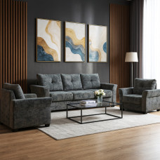 გარნიტური HOBEL TEXAS 3+1+1 D/P GREY MONACO 14 (6)