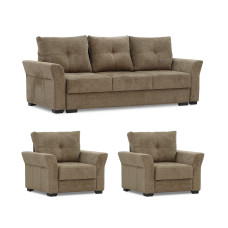 გარნიტური HOBEL TEXAS 3+1+1 D/P LIGHT BROWN BEATTO 1012 (6)