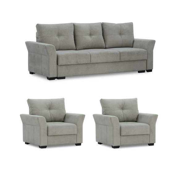 გარნიტური HOBEL TEXAS 3+1+1 D/P LIGHT GREY BEATTO 1067 (6)