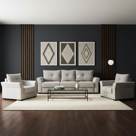 გარნიტური HOBEL TEXAS 3+1+1 GREY SCANDI 18 (6)