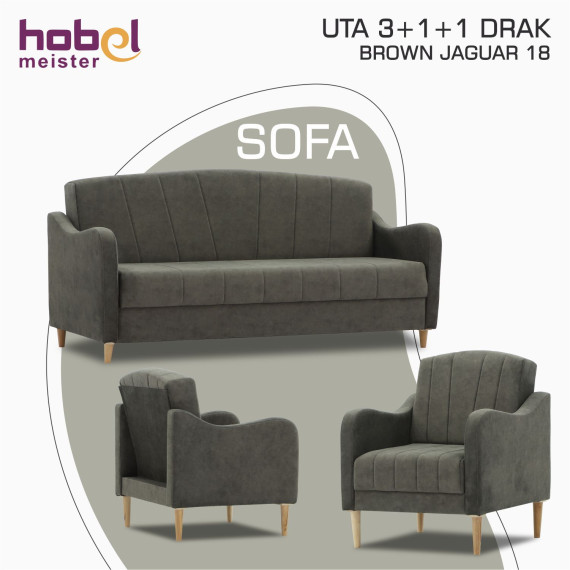 გარნიტური HOBEL UTA 3+1+1 DRAK BROWN JAGUAR 18 (4)