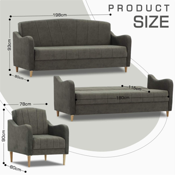 გარნიტური HOBEL UTA 3+1+1 DRAK BROWN JAGUAR 18 (4)